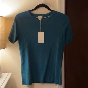 NWT Teal Ribbed Top